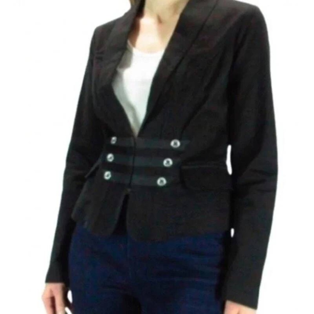 Cabi Women's 8 Black Military Blazer Jacket Cotton Spandex